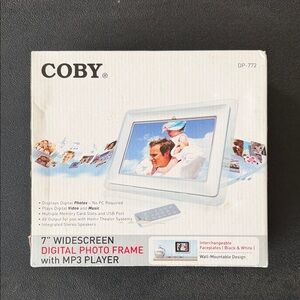 Coby White Digital Photo Frame with MP3 Player